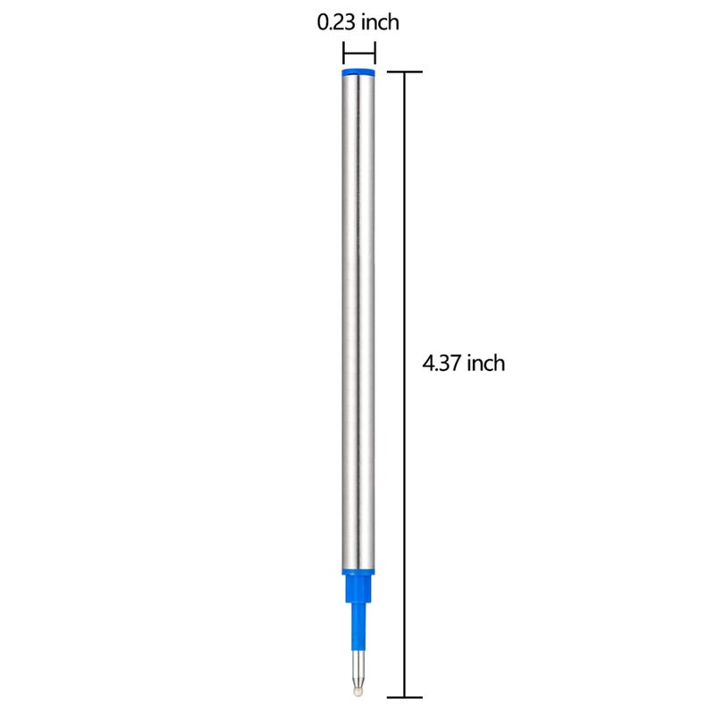 DunBong Rollerball Pen Refills, Roller Ball Fine Point 0.5mm, Red Ink Refill Pack of 5 - Replaceable Ballpoint Pen Refills Medium Point (Blue) - Image 2